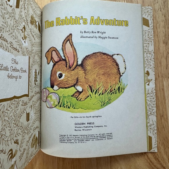 The Rabbits Adventure Little Golden Book Betty Ren Wright Vintage Childrens Book - Picture 2 of 5